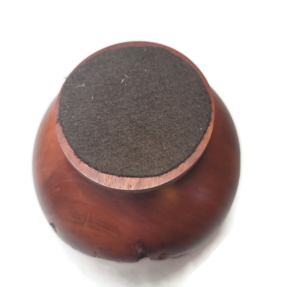 Burl bowl hollow vessel on pedestal with holes - Picture 7 of 15